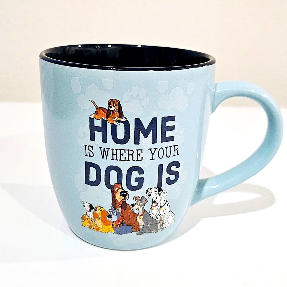Disney Dogs Mug Home Is Where Your Dog Is Collectable Cup Blue 18 OZ